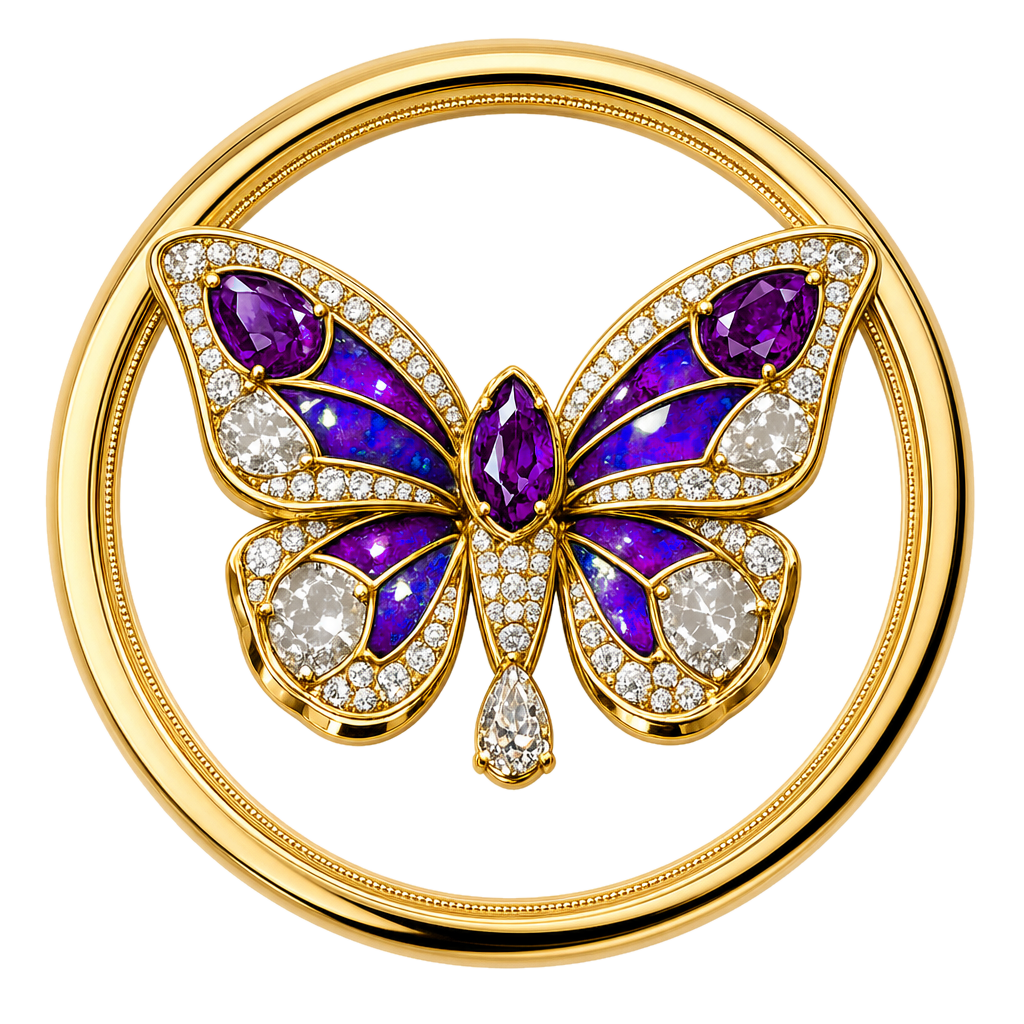 The jeweled butterfly seal awarded for The Baptiste Standard for the Cellar