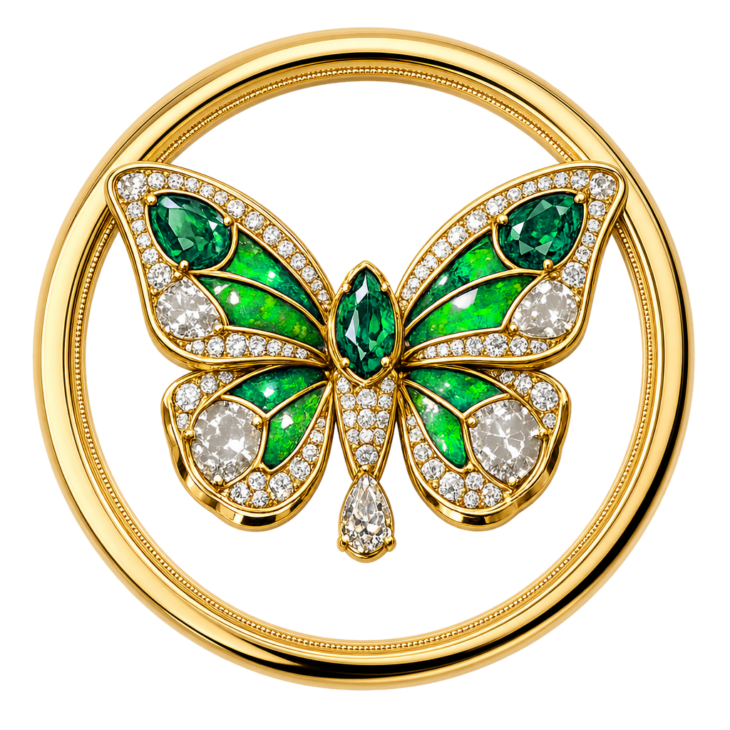 The jeweled butterfly seal awarded for The Baptiste Standard for Craft