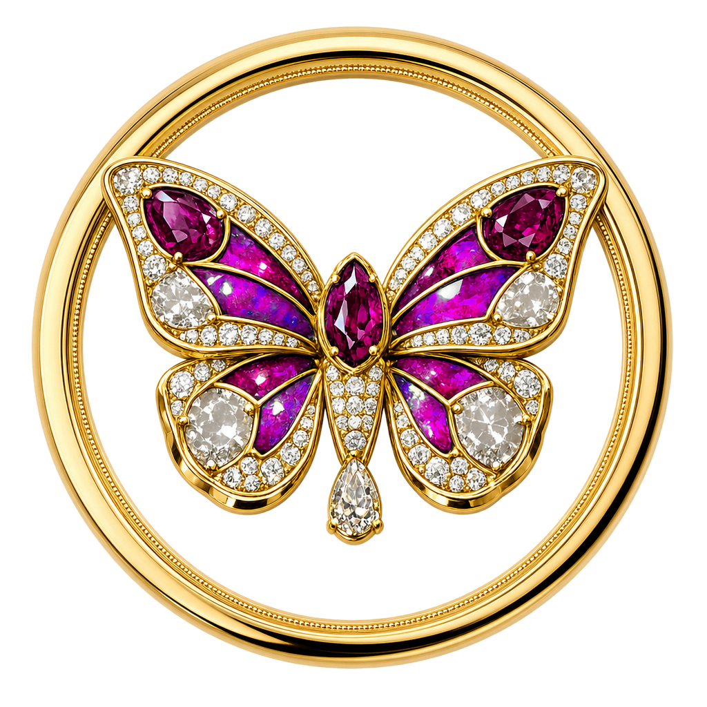 The jeweled butterfly seal awarded for The Baptiste Standard for Cultural Stewardship